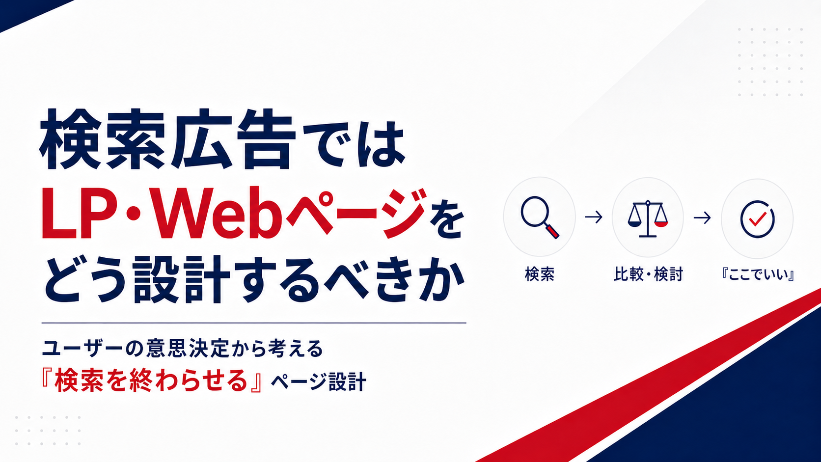 検索広告ではLP・Webページをどう設計するべきか